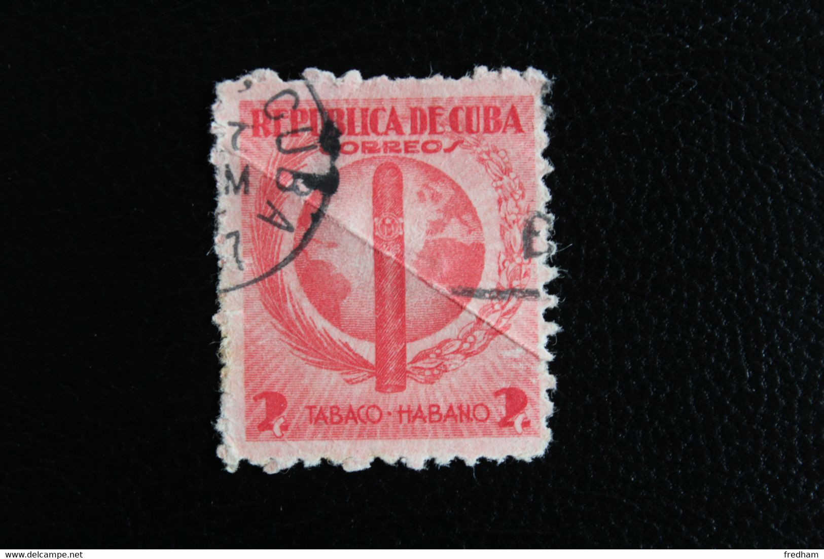 1939 CUBA Y&T CU  258, SG CU 431 2C ROUGE INDUSTRIE DU TABAC OBLITERE (PLI) B/TB - Oblitérés