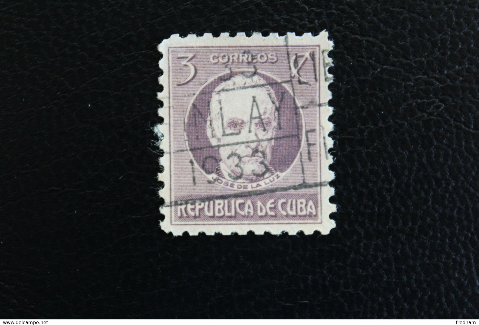 1930 CUBA Y&T CU 186,  3C VIOLET ROSE FONCE, HOMMES POLITIQUES, JOSE DE LA LUZ OBLITERE  B/TB - Oblitérés