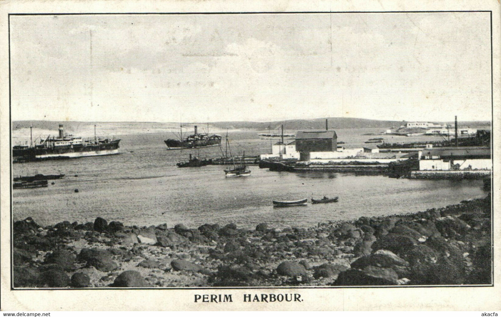 PC CPA YEMEN, PERIM ISLAND, PERIM HARBOUR, Vintage Postcard (b24669) - Yémen