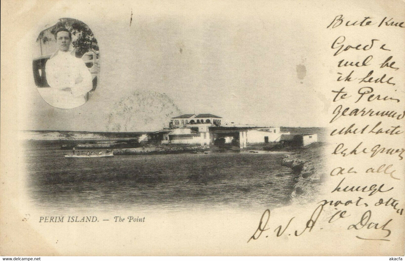 PC CPA YEMEN, PERIM ISLAND, THE POINT, Vintage Postcard (b24664) - Yémen