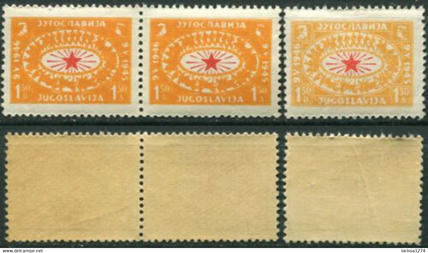 534.Yugoslavia 1946 Victory Day ERROR In Colour First 2 Stamps MNH Michel 494 - Non Dentellati, Prove E Varietà