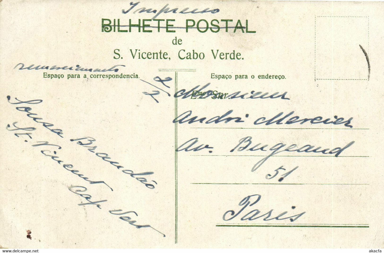 PC CPA CABO VERDE / CAPE VERDE, FORTIM D'EI-REI, Vintage Postcard (b26726) - Cap Vert