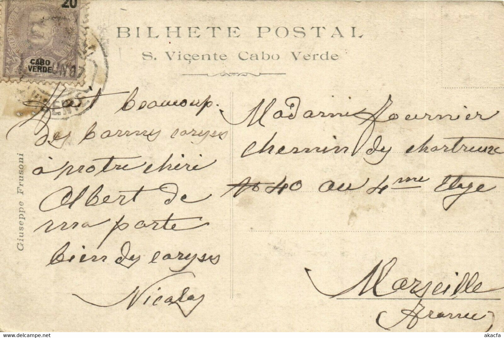 PC CPA CABO VERDE CAPE VERDE S. VICENTE MERGULHADORES Vintage Postcard (b26730) - Cap Vert