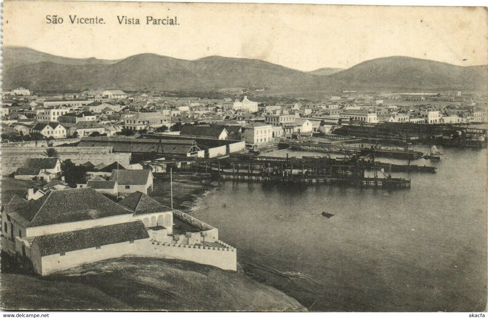 PC CPA CABO VERDE CAPE VERDE S. VICENTE VISTA PARCIAL Vintage Postcard (b26737) - Cap Vert