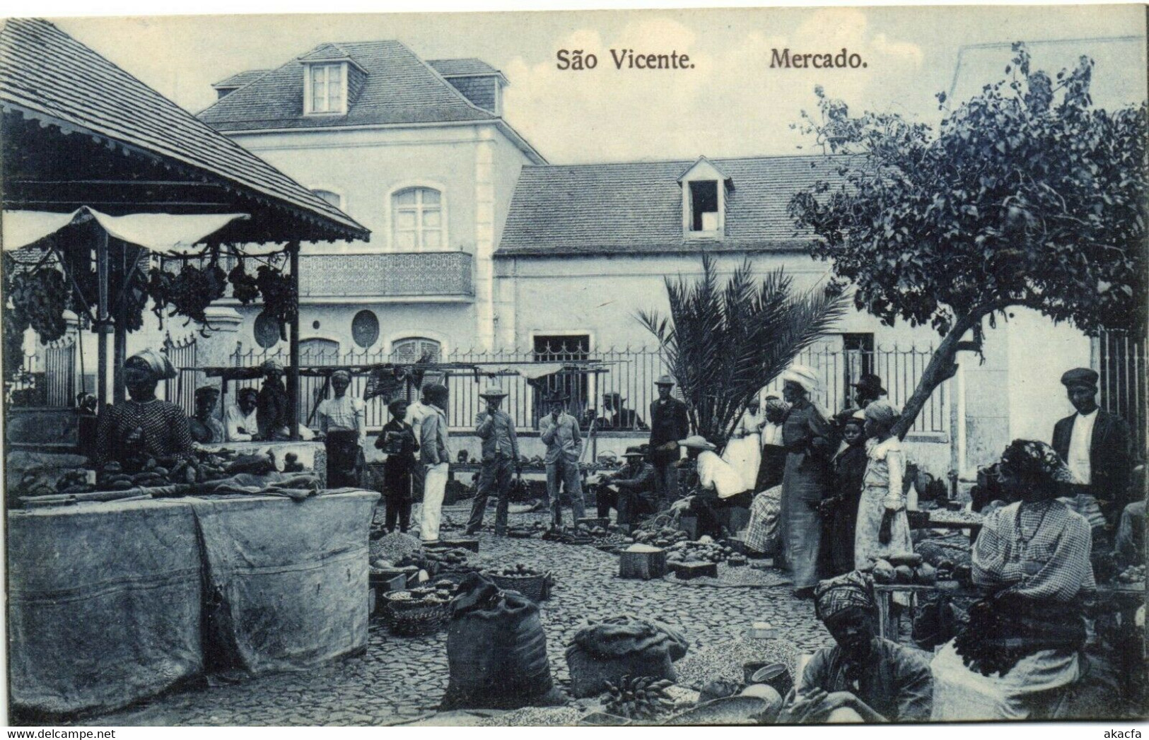 PC CPA CABO VERDE / CAPE VERDE, S. VICENTE, MERCADO, Vintage Postcard (b26738) - Cap Vert