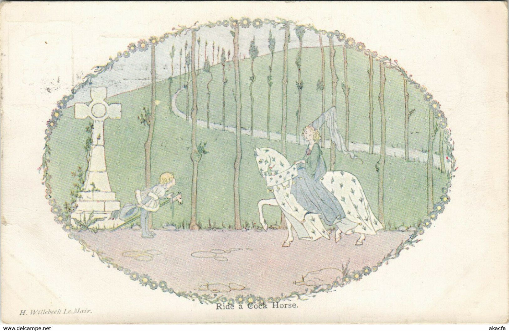 PC CPA WILLEBEEK LE MAIR ARTIST SIGNED A COCK HORSE Vintage Postcard (b27564) - Le Mair