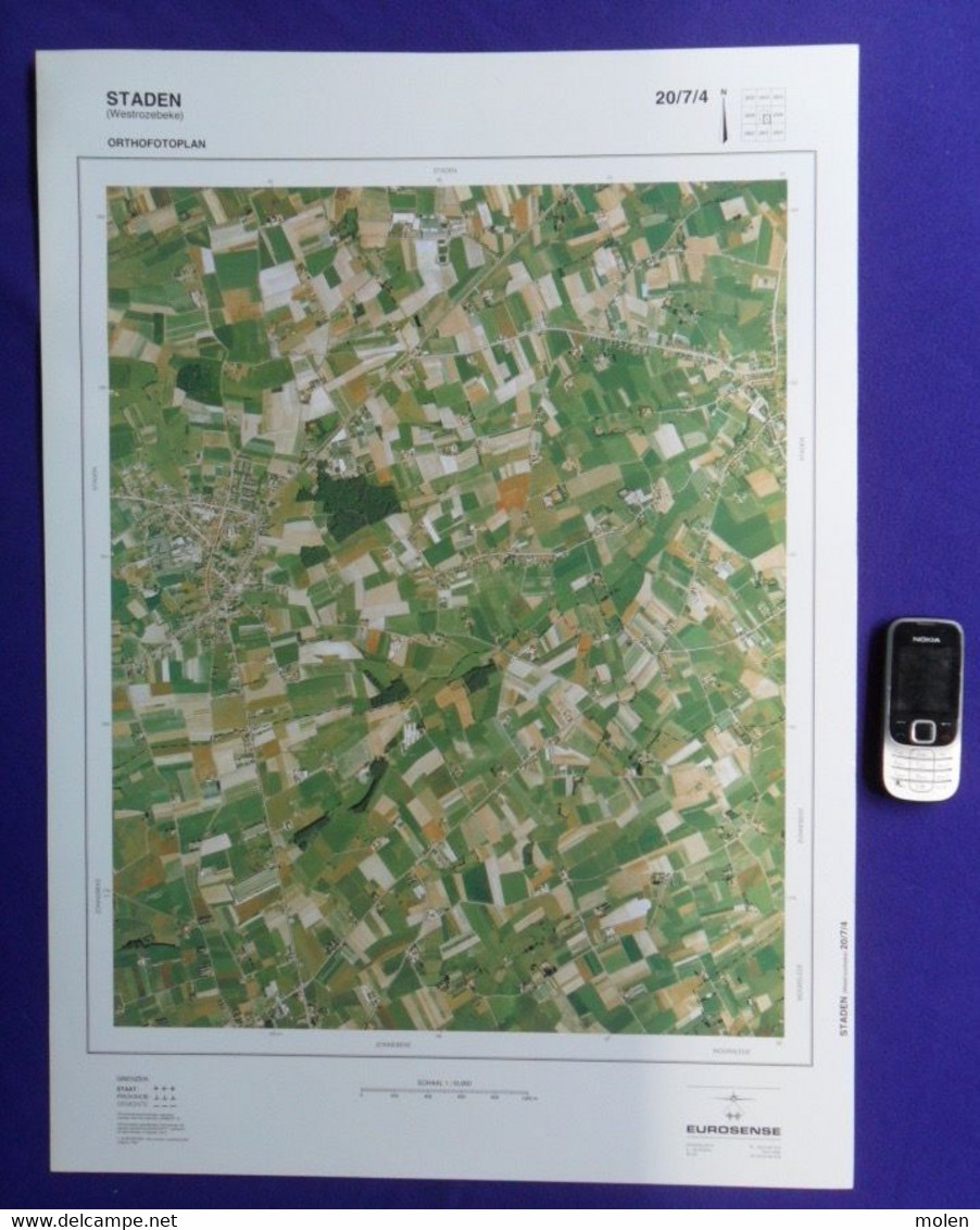 WESTROZEBEKE OOSTNIEUWKERKE STADEN ©1990 GROTE-LUCHT-FOTO 67x48cm 1/10000 ORTHOFOTOPLAN TOPOGRAPHIE PHOTO AERIENNE R684 - Staden