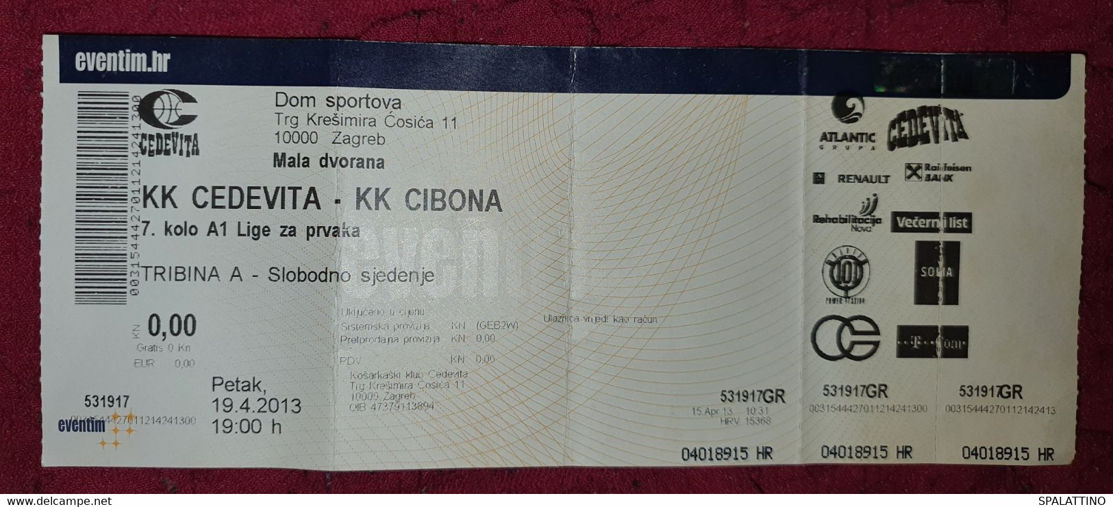 KK CEDEVITA- KK CIBONA 2013. - Abbigliamento, Souvenirs & Varie