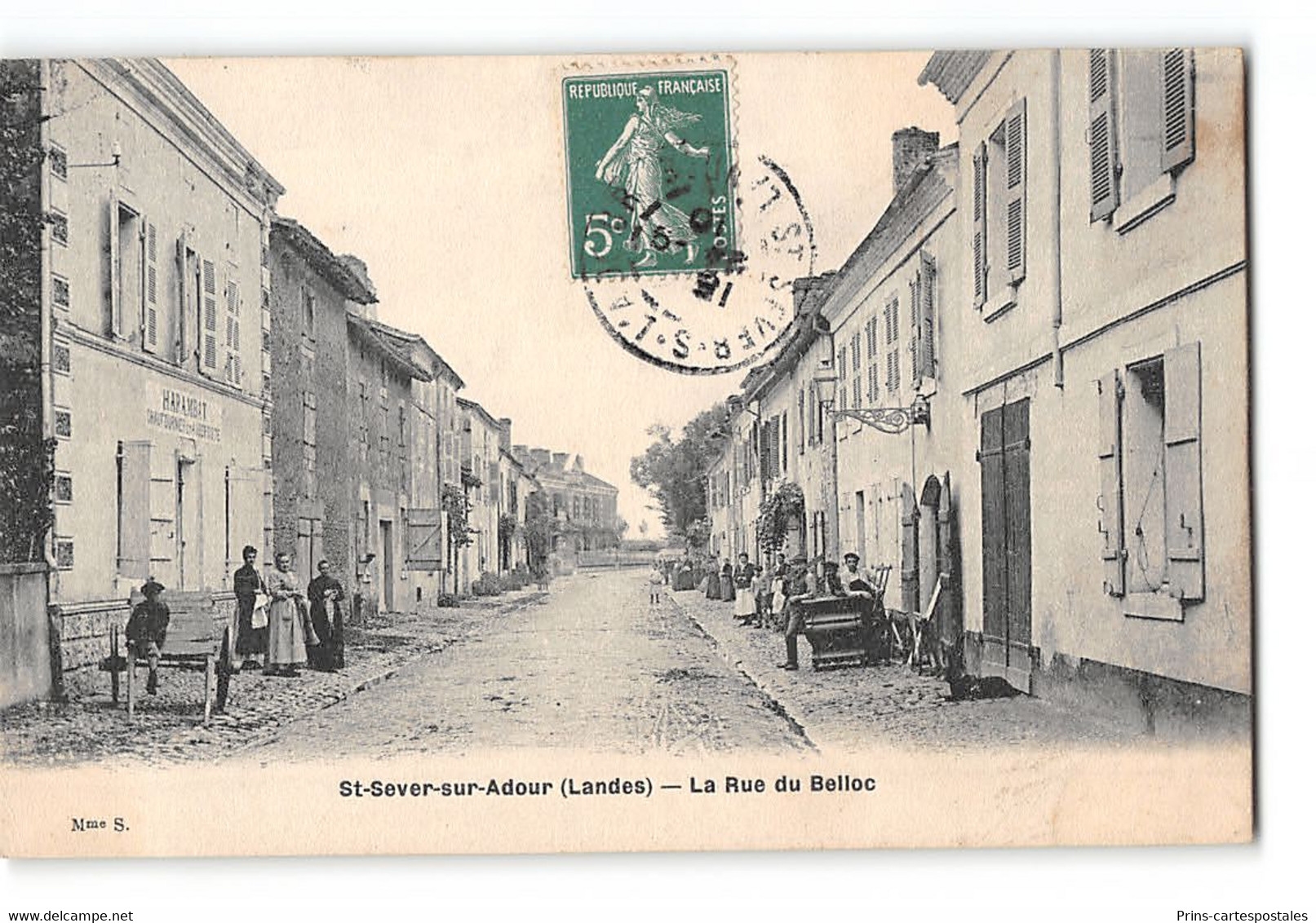 CPA 40 Saint Sever Sur Adour La Rue Belloc - Saint Sever