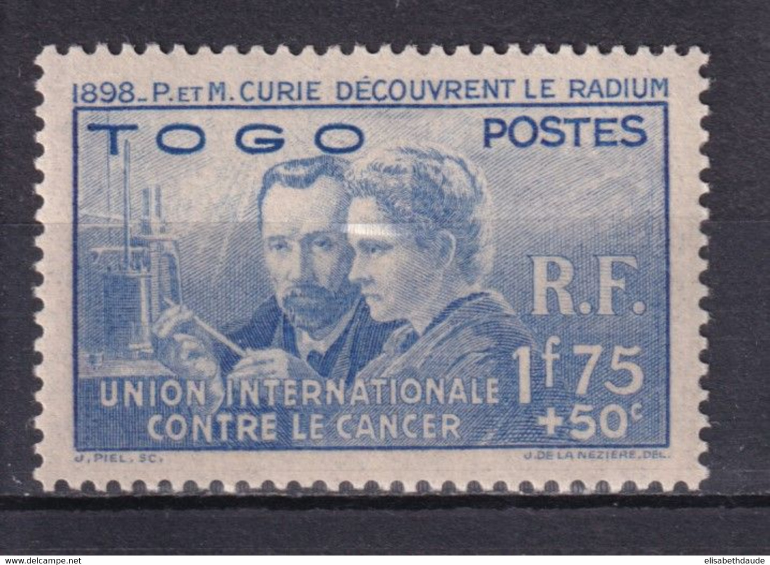 1938 - CURIE - TOGO - YT N°171 * MLH - COTE = 27.5 EUR - Neufs