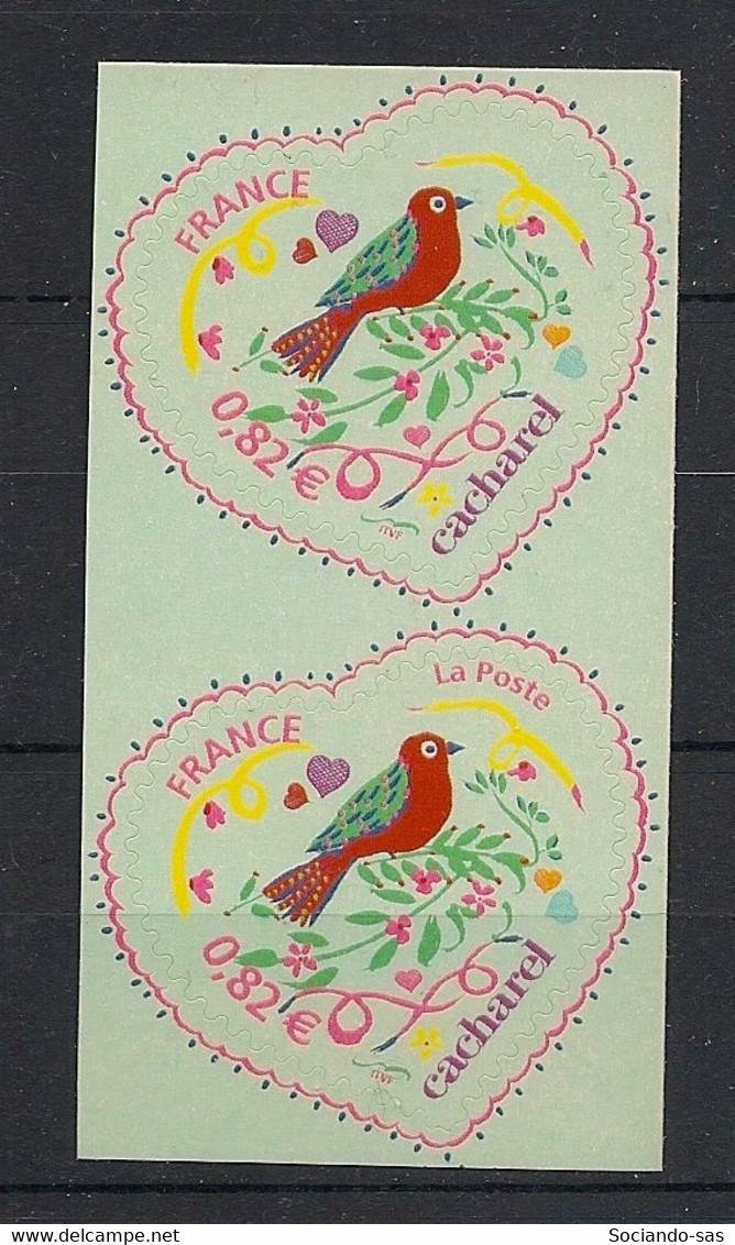 France - 2005 - Adhésif N° Yv. 3748Ba + 3748B - Coeur Cacharel - Variété Sans "la Poste" - Neuf Luxe ** / MNH - Unused Stamps