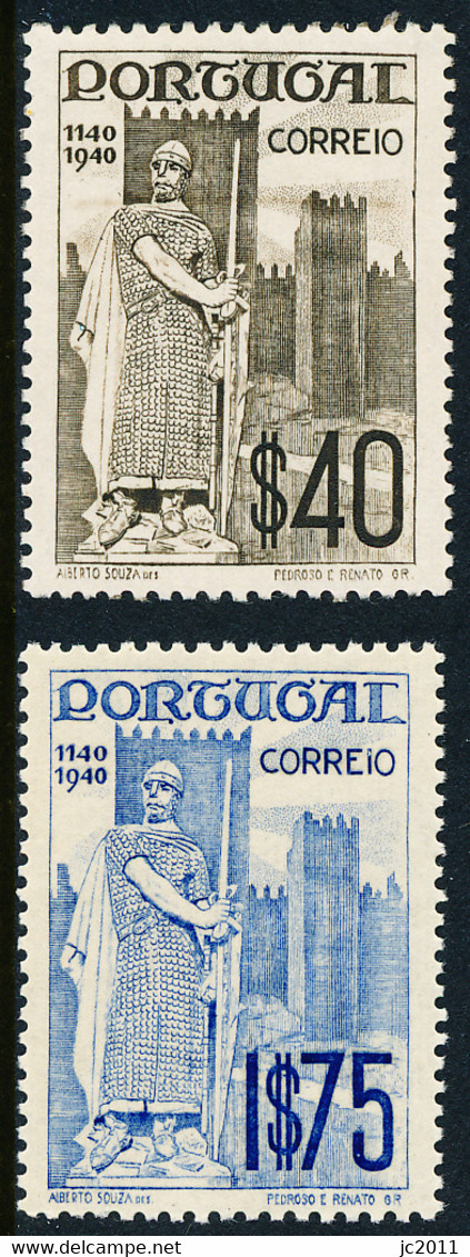 Portugal - 1940 - King Afonso Henriques / $40 + 1$75 - MNH - Unused Stamps