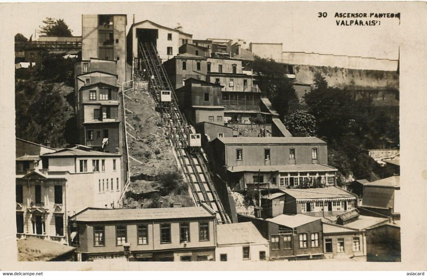 Real Photo Valparaiso Ascensor  Panteon  Funicular Funiculaire - Chili