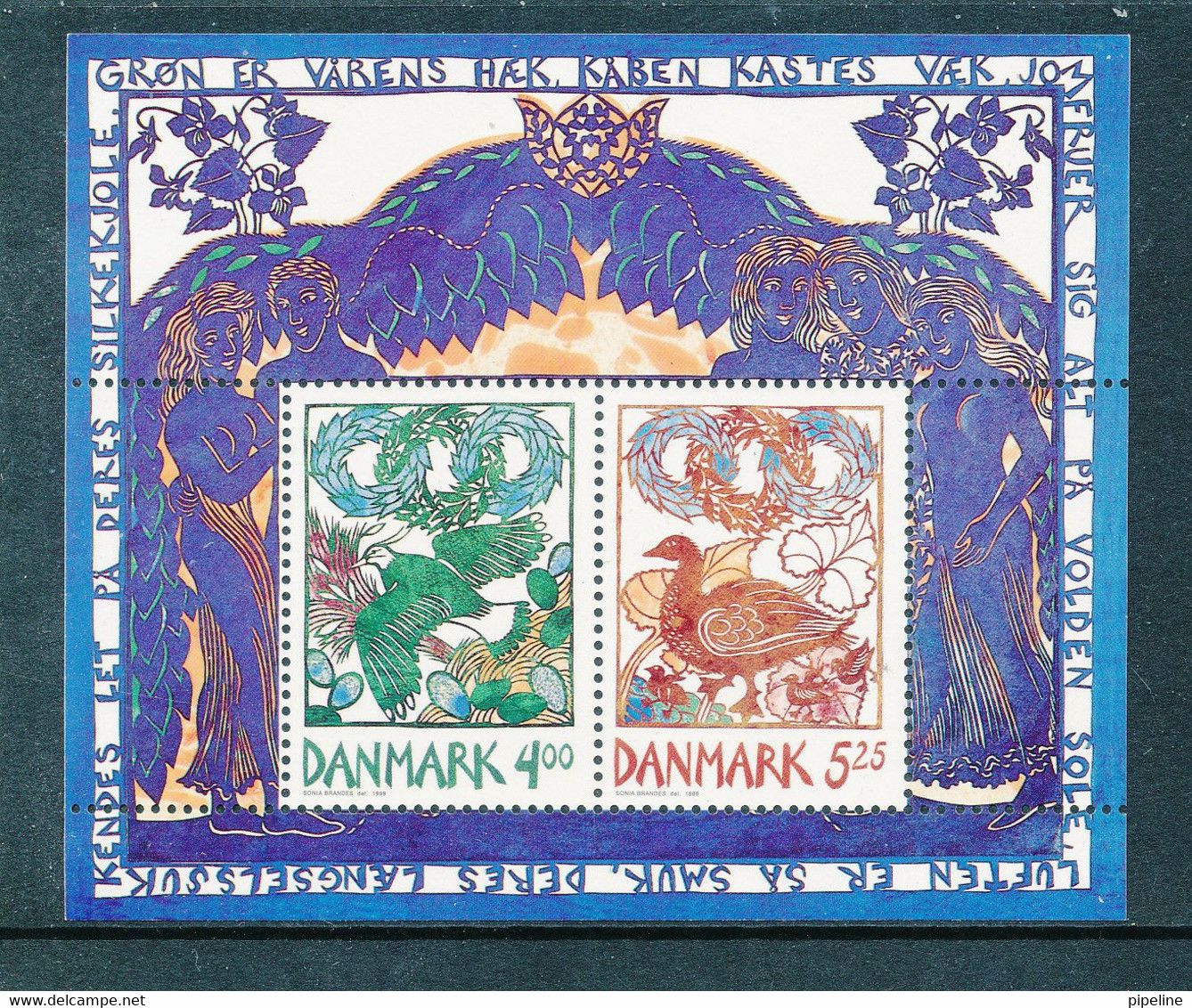 Denmark Souvenir Sheet In Mint Condition (heralds Of Spring) 1999 - Neufs