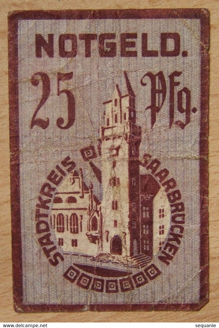 Allemagne - Sarrebruck 25 Pfennig 25-11-1919 - [ 8] Saarland - Sarre