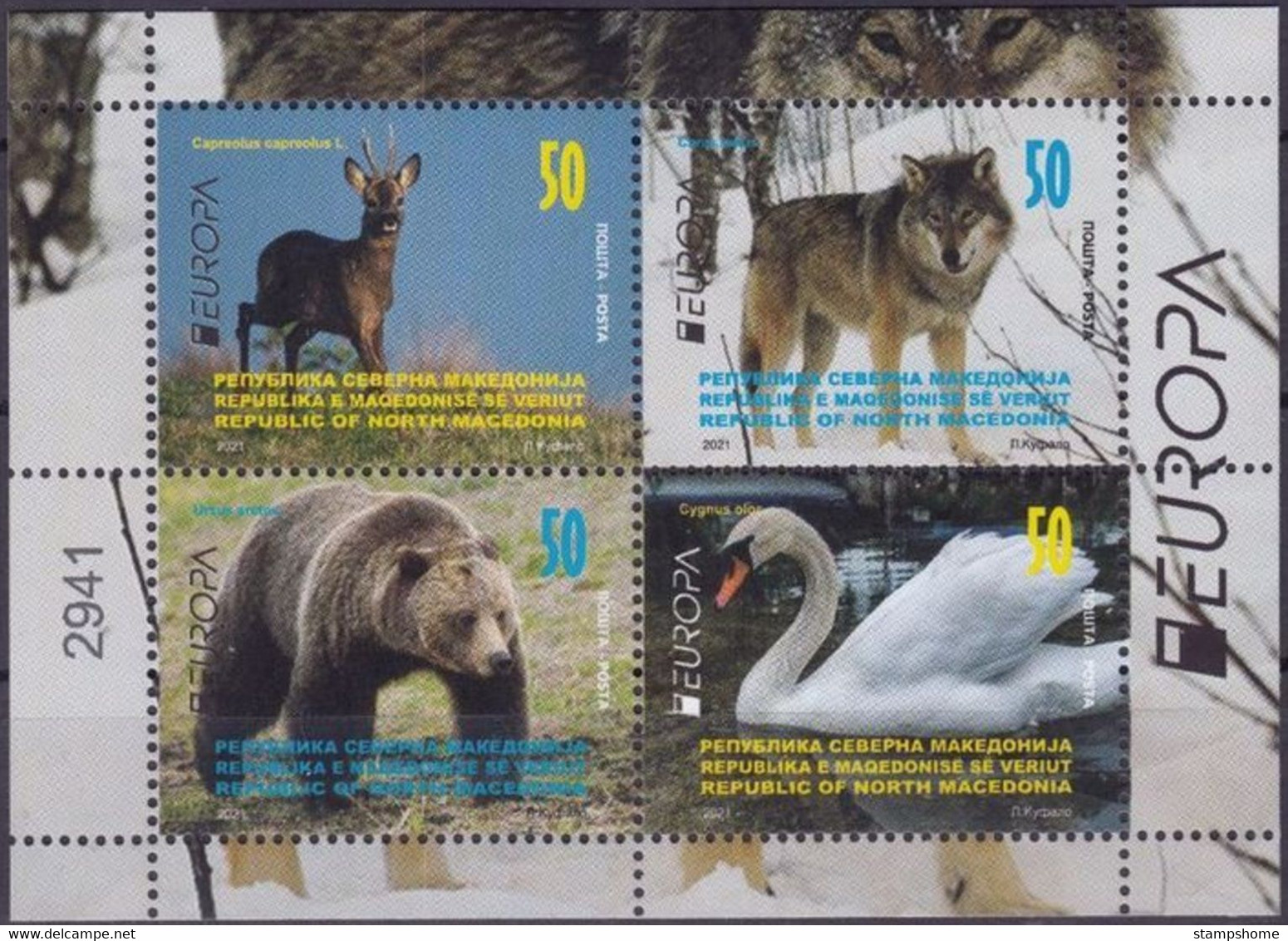 Europa Cept - 2021 - Macedonia, Mazedonien - 1.Booklet Pane - (Wildlife) ** MNH - 2020