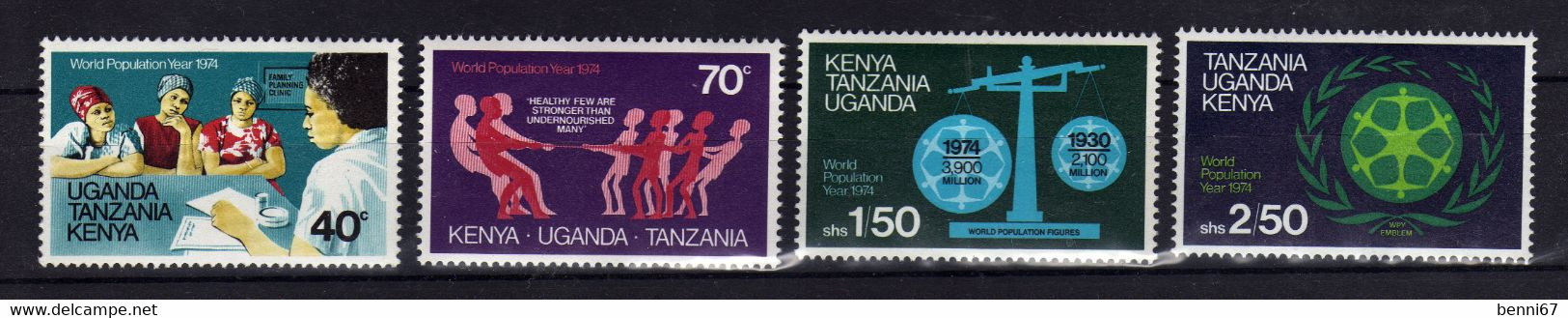 KUT Kenya Uganda Tanzania 1974 World Population Year Yv 281/284 MNH ** - Kenya, Ouganda & Tanzanie