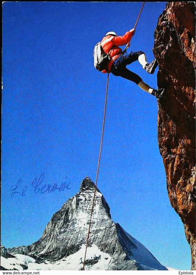 ► CPSM    Escalade Suisse  Zermatt Kletterei  Am Riffelhorn 1970 - Bergsteigen