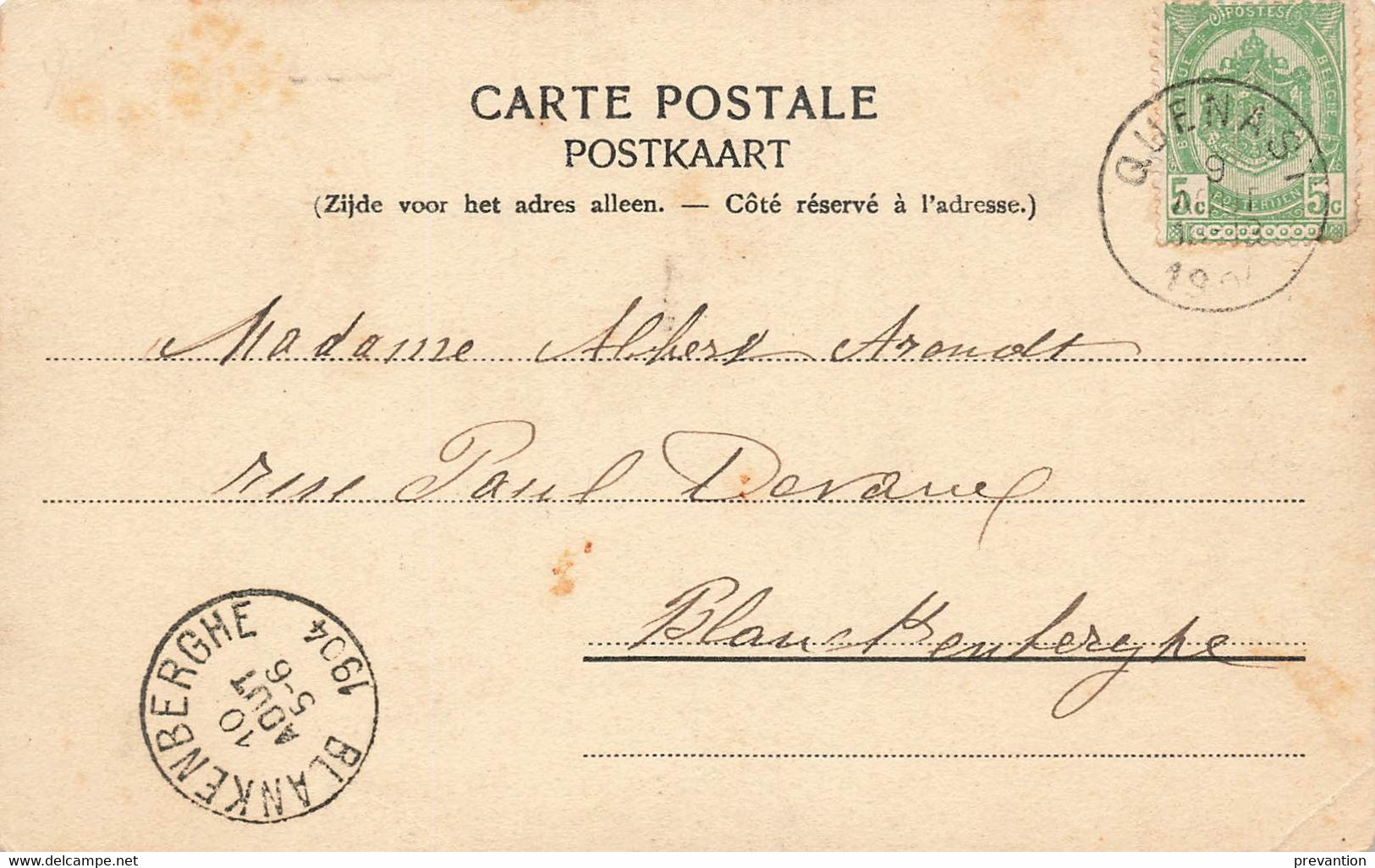 QUENAST - Villa De Monsieur Henkar - Carte Circulé 1904 - Rebecq