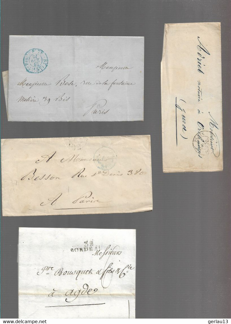 LOT    4  MARQUES POSTALES     2 SCANS - 1801-1848: Precursors XIX