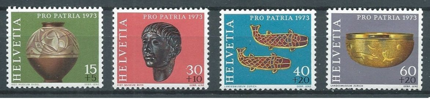 Suisse YT N°926/929 Pro Patria 1973 Neuf/charnière * - Nuevos