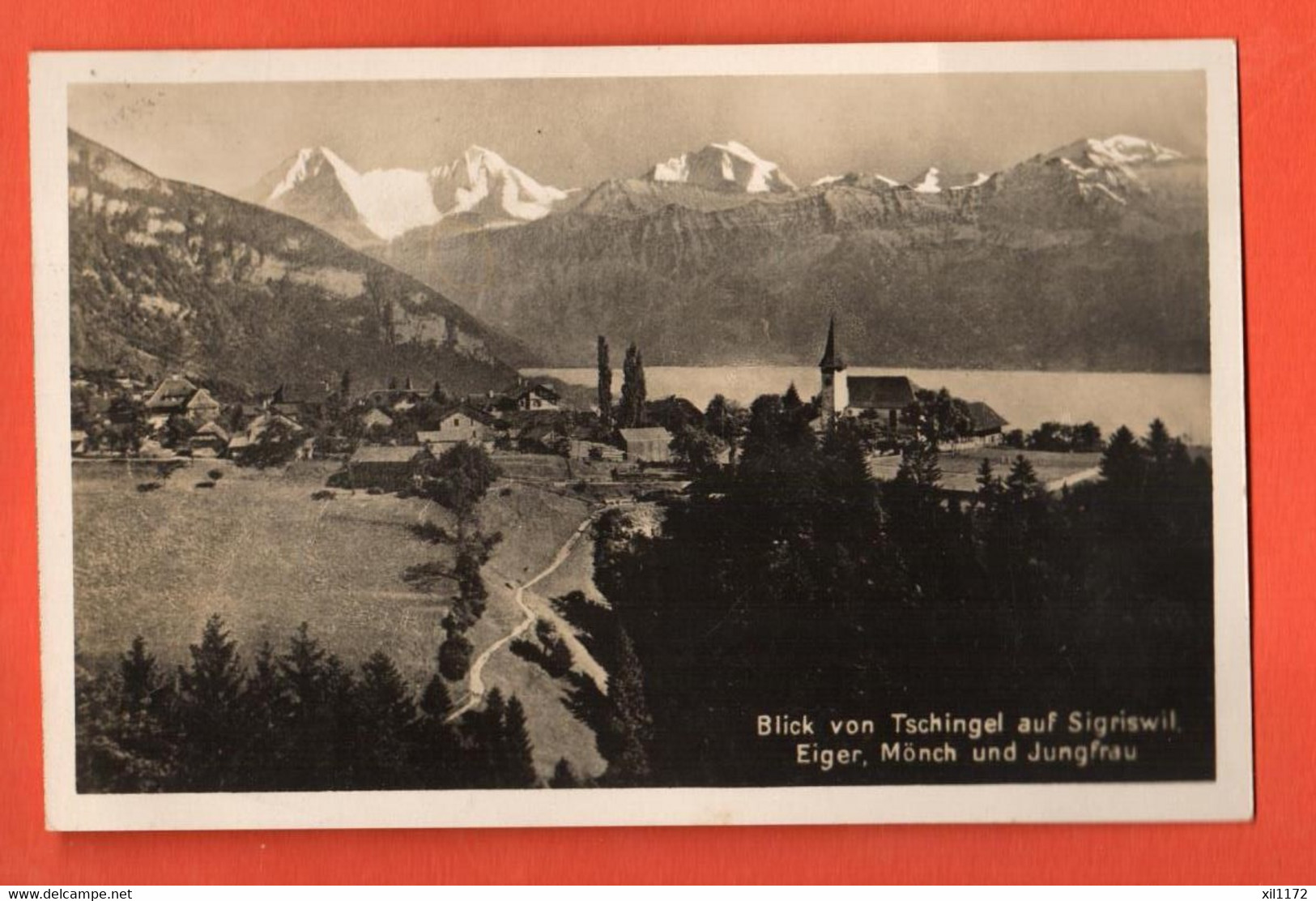 ZOL-29 Blick Von Tschingel Auf Sigriswil Eiger Mönch Und Jungfrau. Gelaufen 1923 - Sigriswil