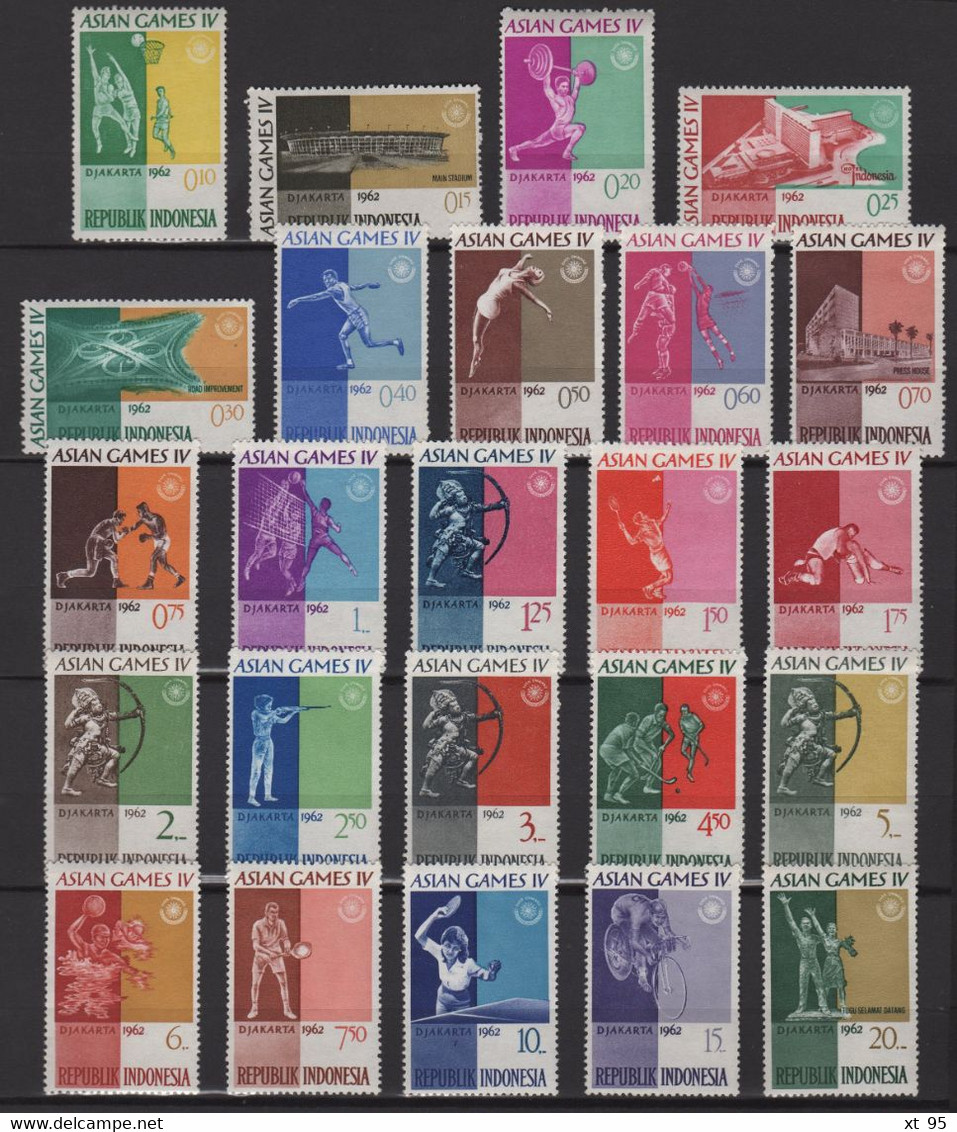 Indonesie - N°283 à 306 - Sports - Jeux Asiatiques - Cote 14€ - ** Neufs Sans Charniere - Indonesien