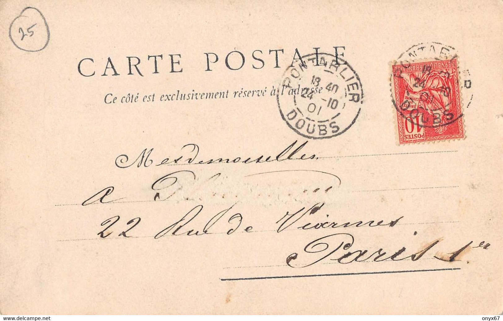Carte Postale Photo PONTARLIER-25-Doubs-Fort De Joux Côté Suisse-1901-RARE - Pontarlier