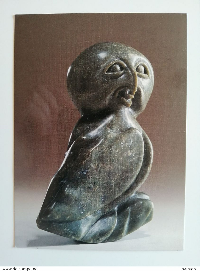 CANADA.. VINTAGE  POSTCARD..INUIT ART.SNOW OWL.HARFANG-LYOLA KINGWATSIAK, CAPE DORSET,CANADA - Nunavut