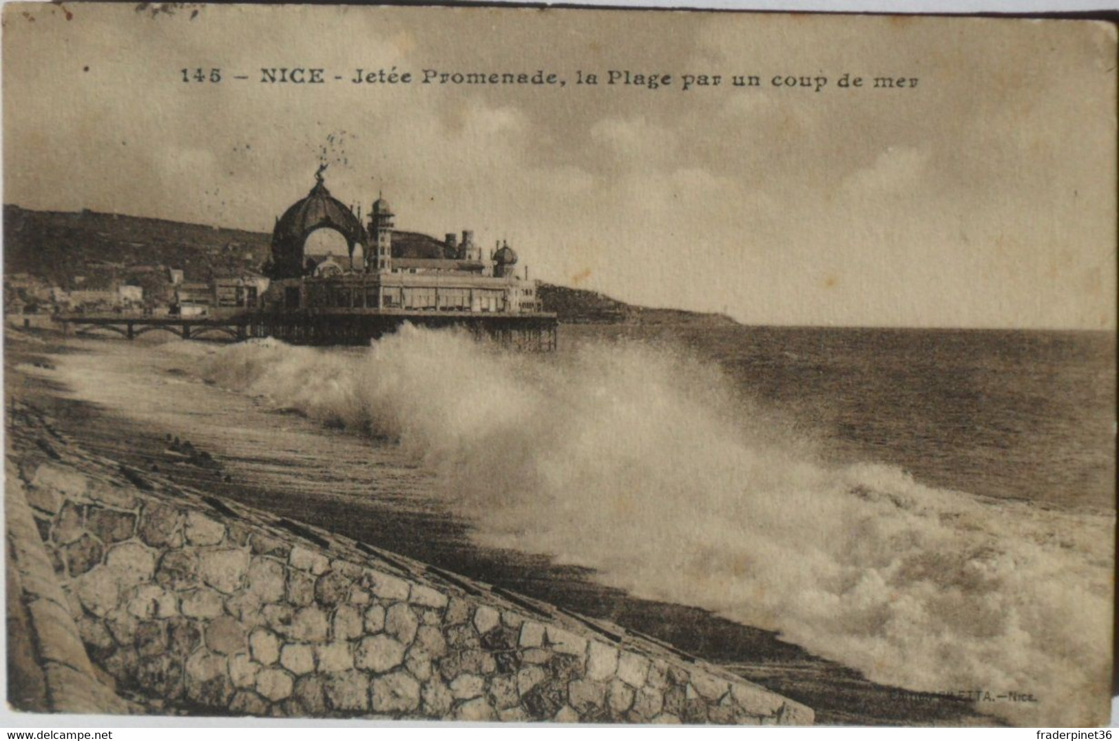 Cartes Postales NICE  Jetée  Promenade La Plage Par Un Coup De Mer N° 145 - Musées