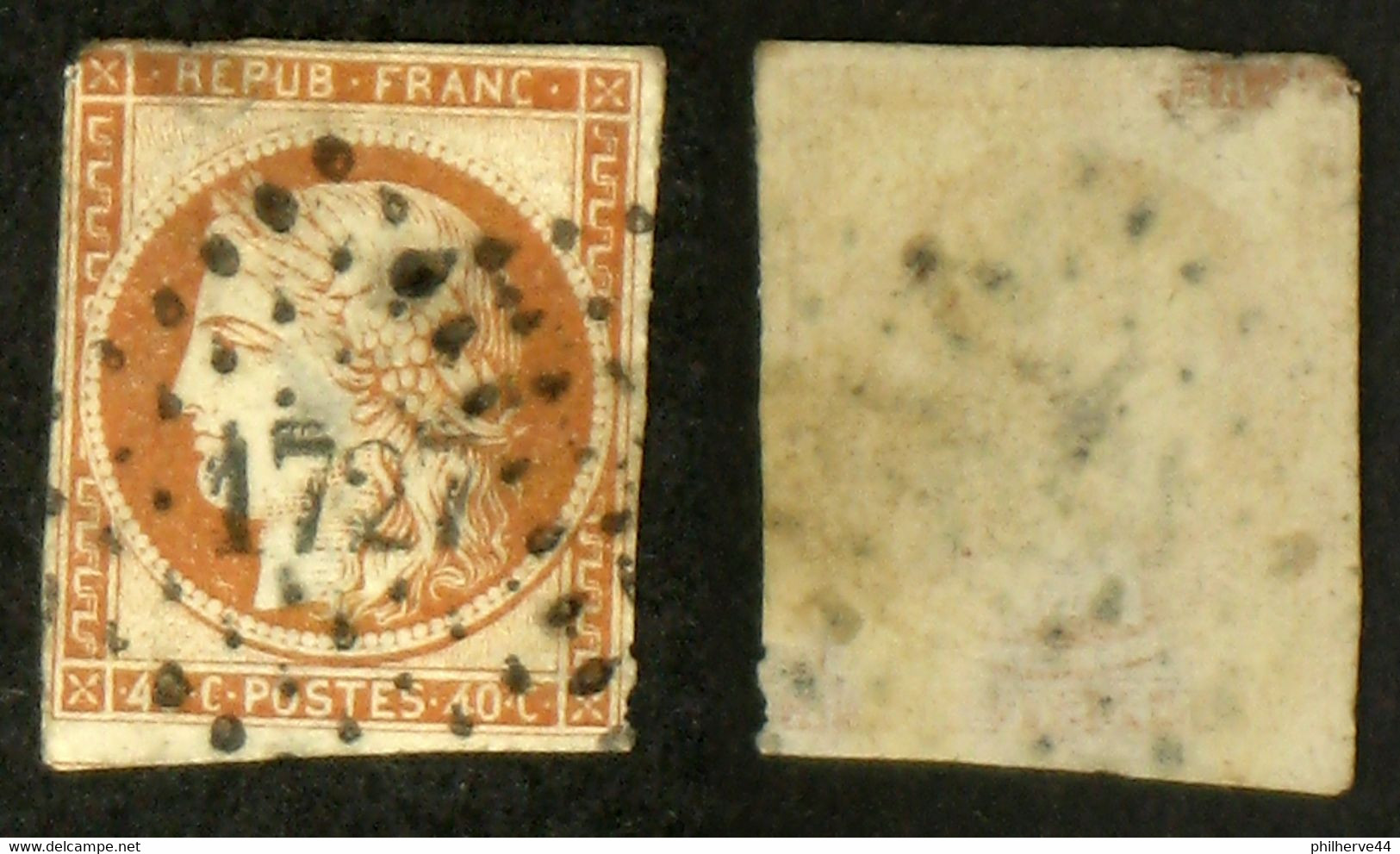 N° 5 40c Orange Oblit Déf. Cote 500€ - 1849-1850 Cérès