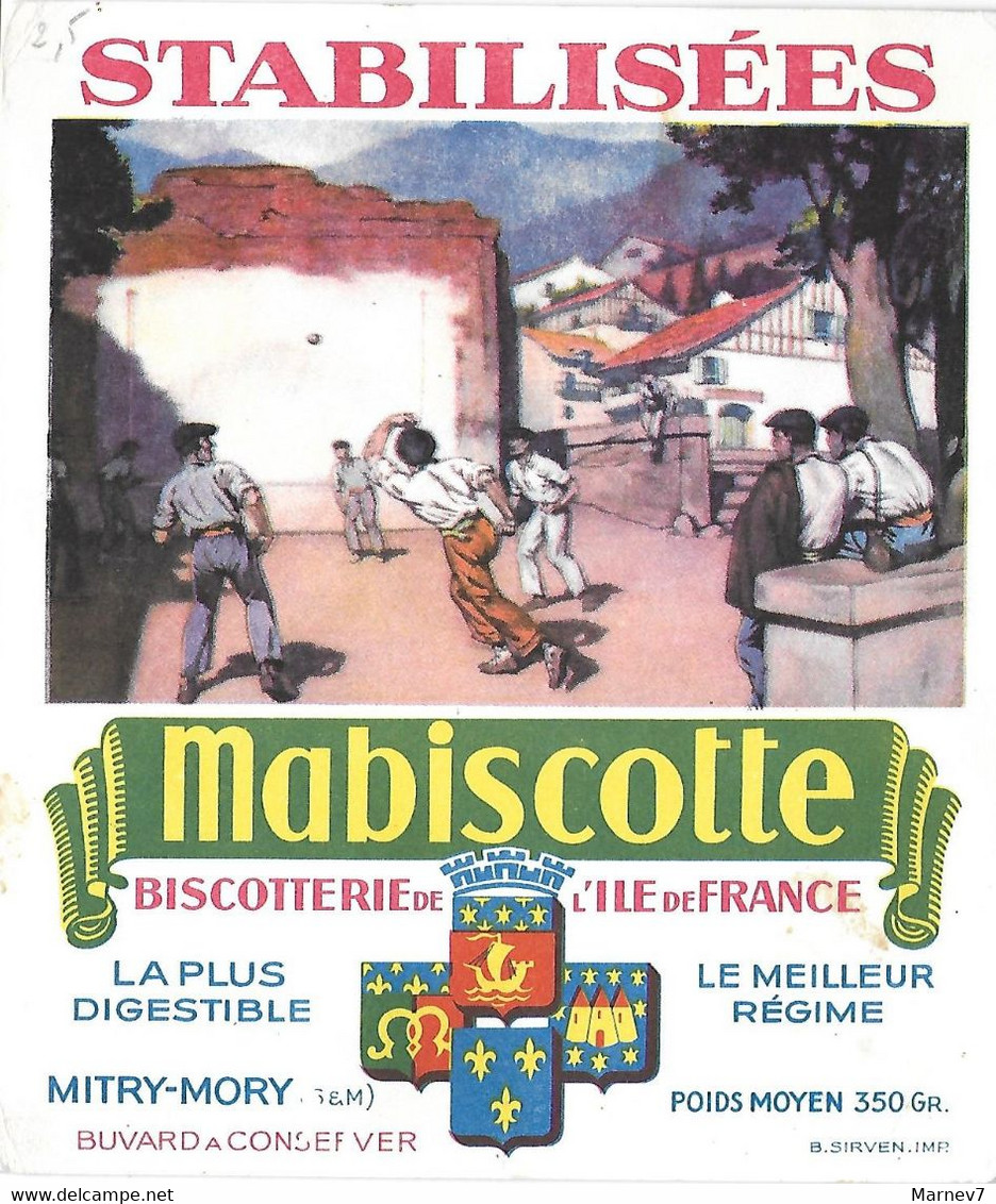 BUVARD - MABISCOTTE - STABILISEES - Biscotterie Ile De France - MITRY-MORY Seine Et Marne - Pétanque Boules - M
