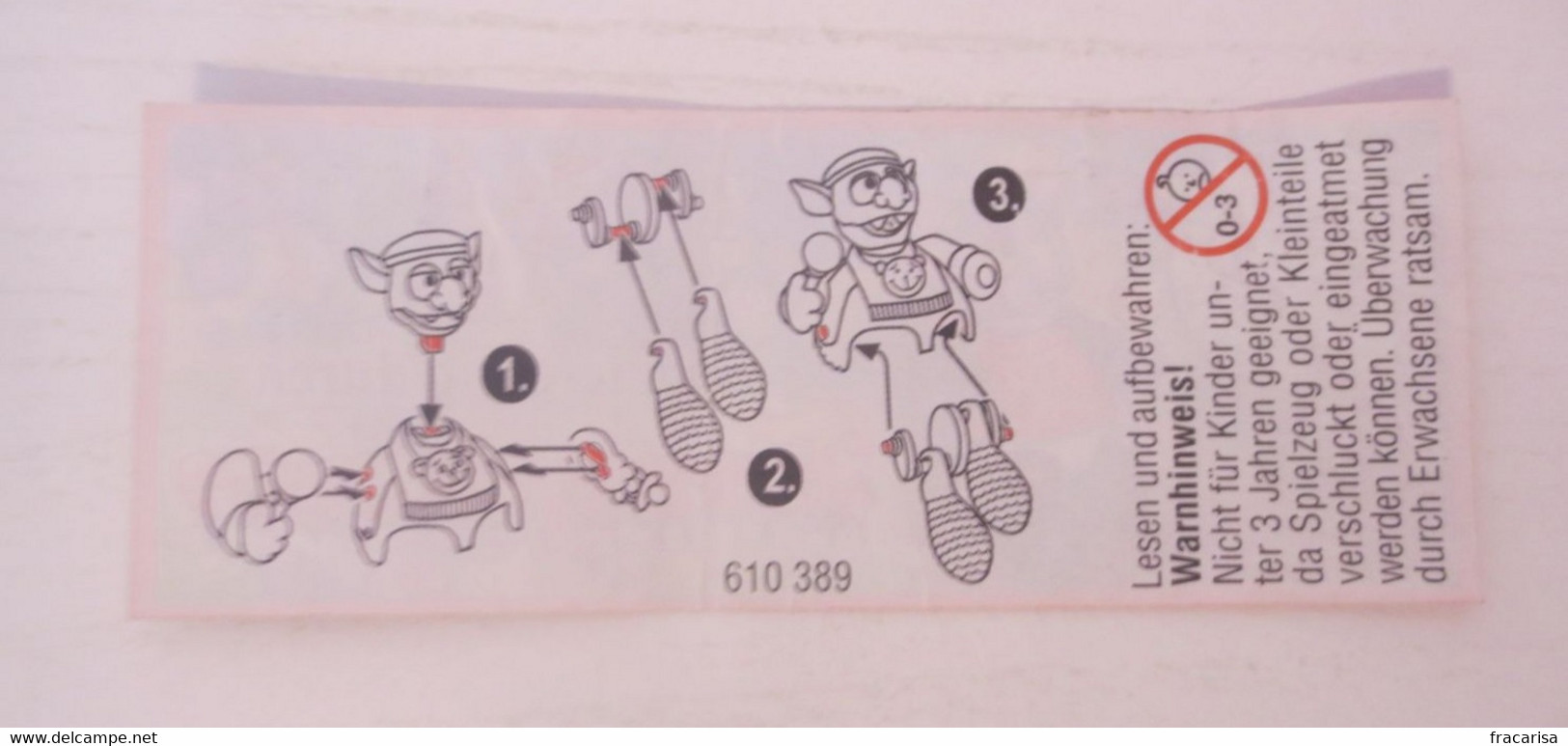 KINDER SURPRISE 2001 Deutch :          BPZ N° 610389 - Istruzioni