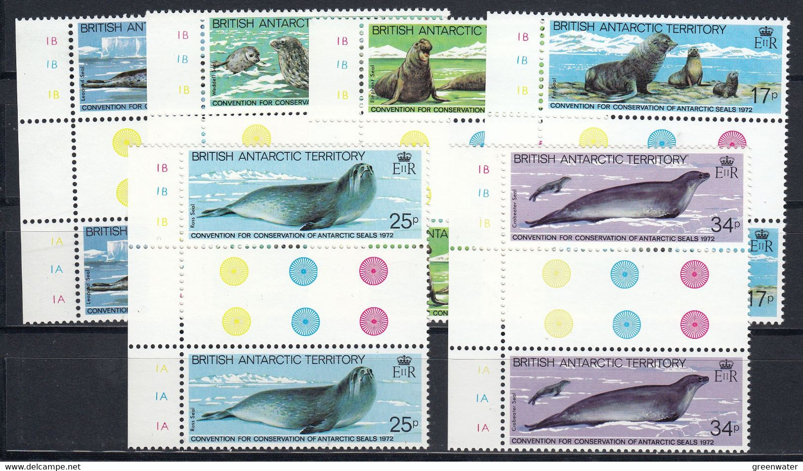 British Antarctic Territory (BAT) 1983 Seals 6v Gutter ** Mnh (52155) - Unused Stamps