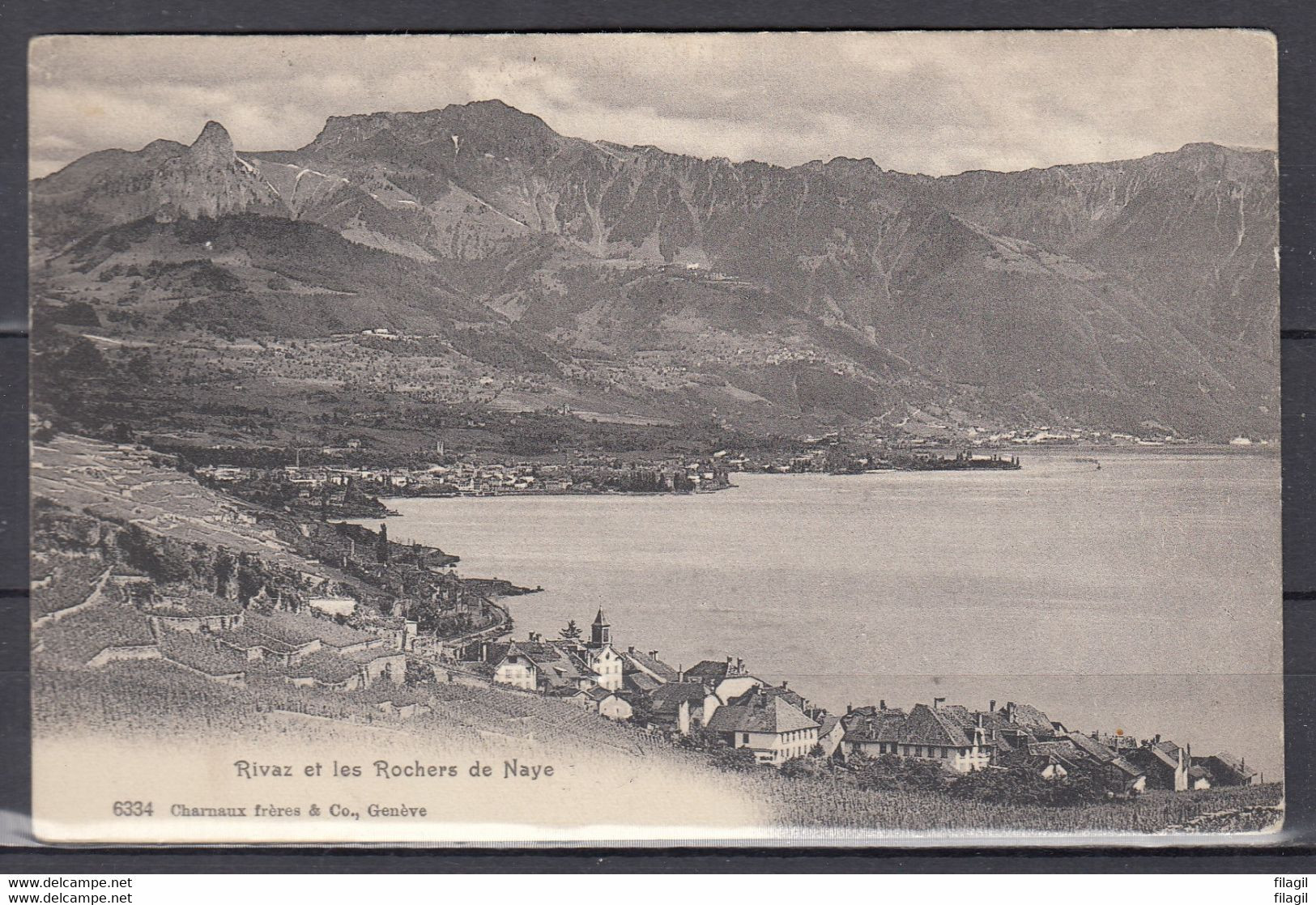 Postkaart Van Rivaz (Vaud) Naar Montano S/Seine - Briefe U. Dokumente