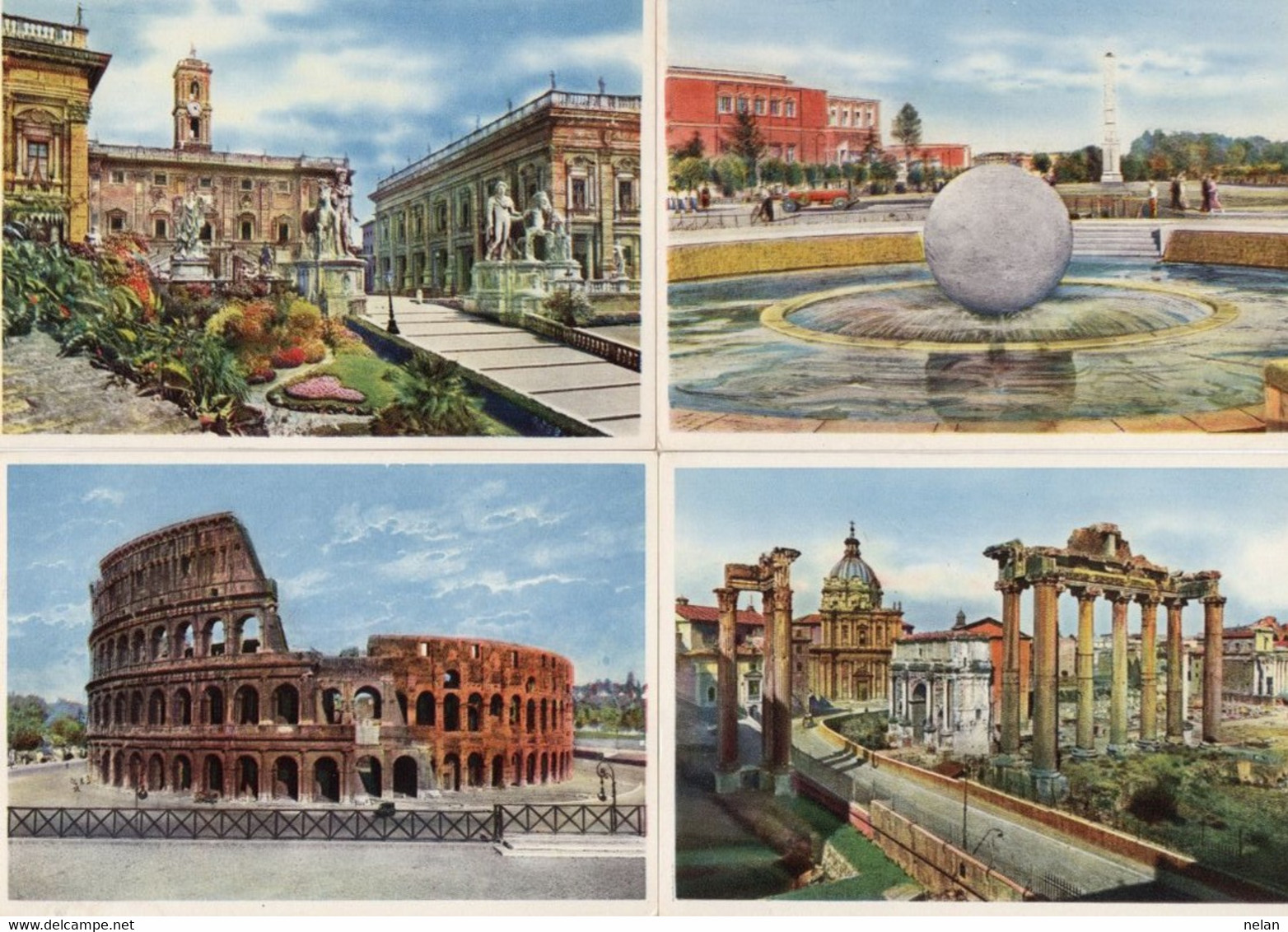 POST CARD - ROMA - CAMPIDOGLIO / STADIO MUSSOLINI COL MONOLITE / ANFITEATRO FLAVIO O COLOSSEO/PANORAMA DEL FORO - Collezioni & Lotti