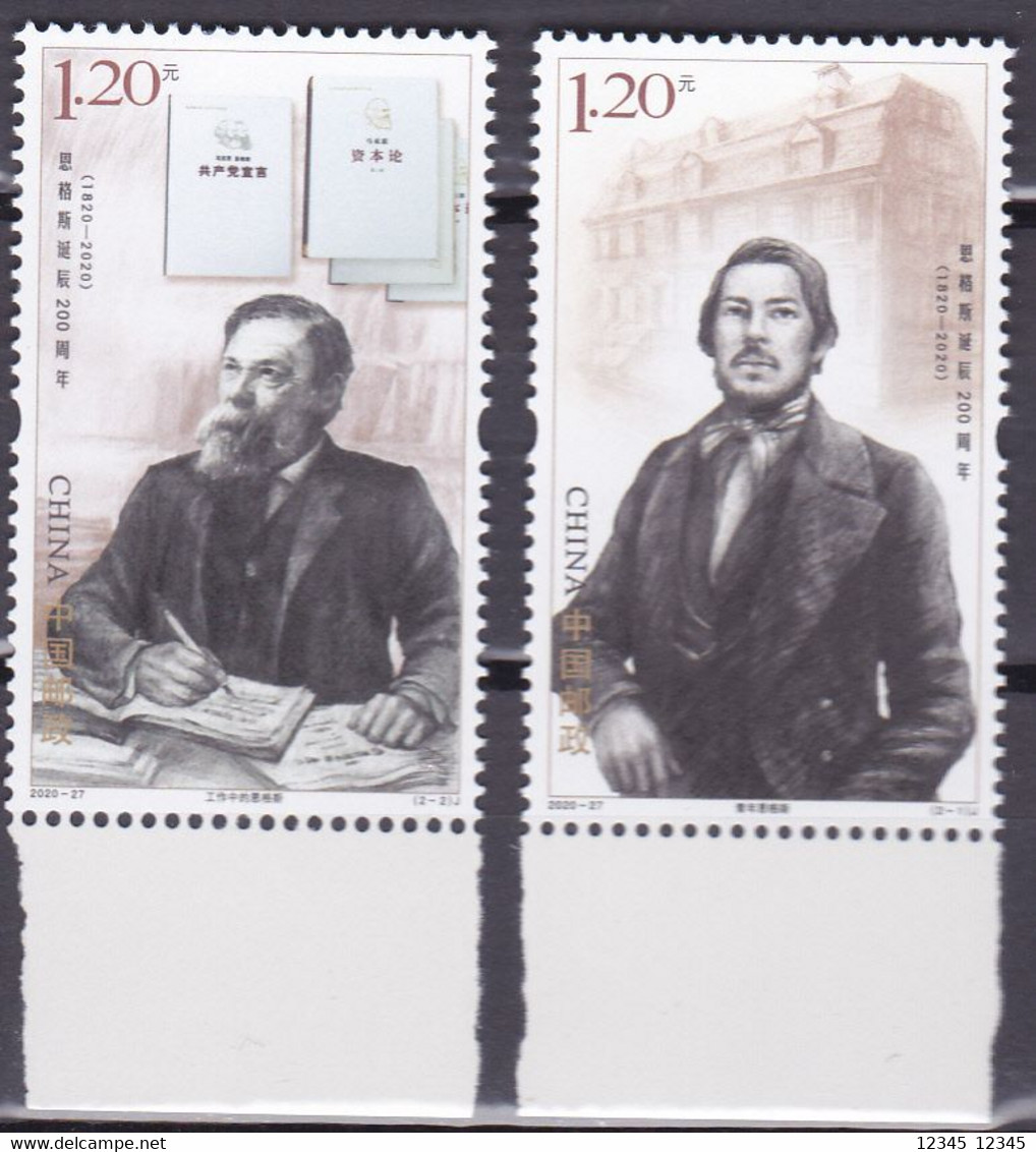 China 2020-27, Postfris MNH, 200th Anniversary Birth Of Friedrich Engels - Ungebraucht