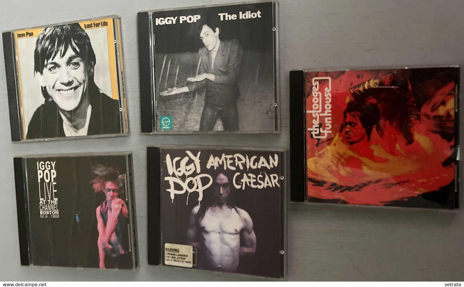 5 C.D. De Iggy Pop : Fun House (The Stooges-1970- 7 Titres) -The Idiot (1990 - 8 Titres) - Lust For Life (1990 - 9 Titre - Rock
