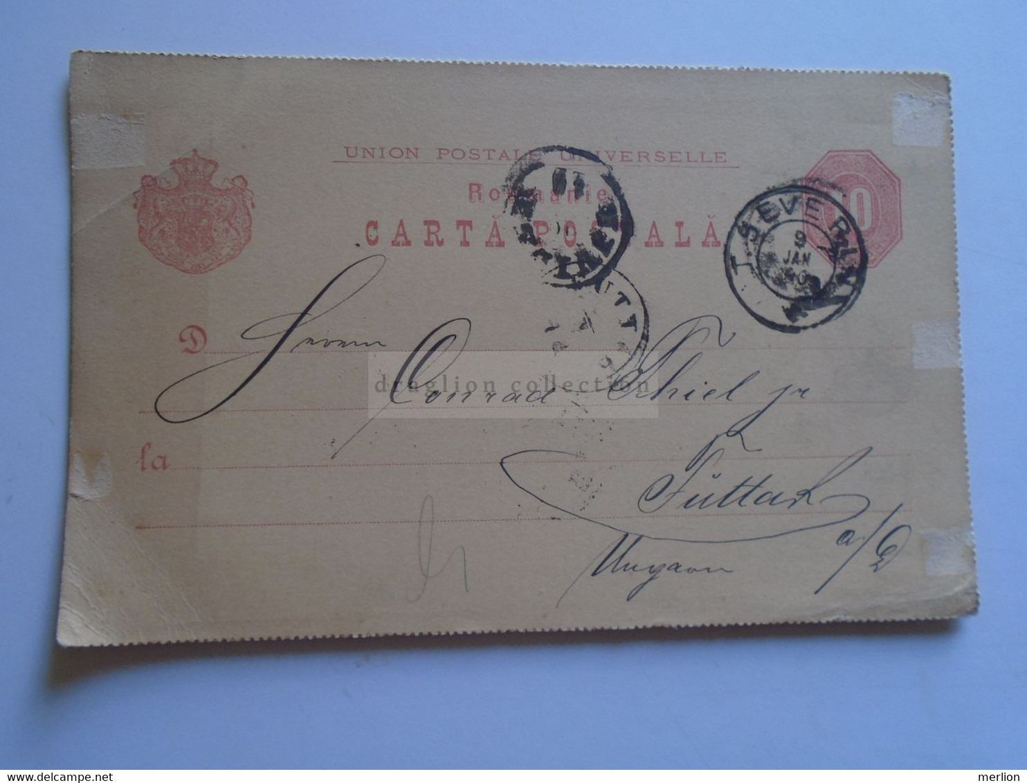 ZA367.10  Romania -Carta Postala-1890 - T.-Severin -sent To  Conrad Thiel -Futtak -Bácska Hungary - Autres & Non Classés