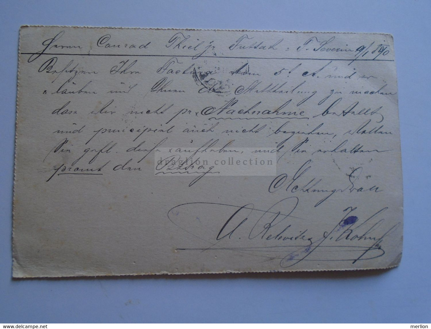 ZA367.10  Romania -Carta Postala-1890 - T.-Severin -sent To  Conrad Thiel -Futtak -Bácska Hungary - Other & Unclassified