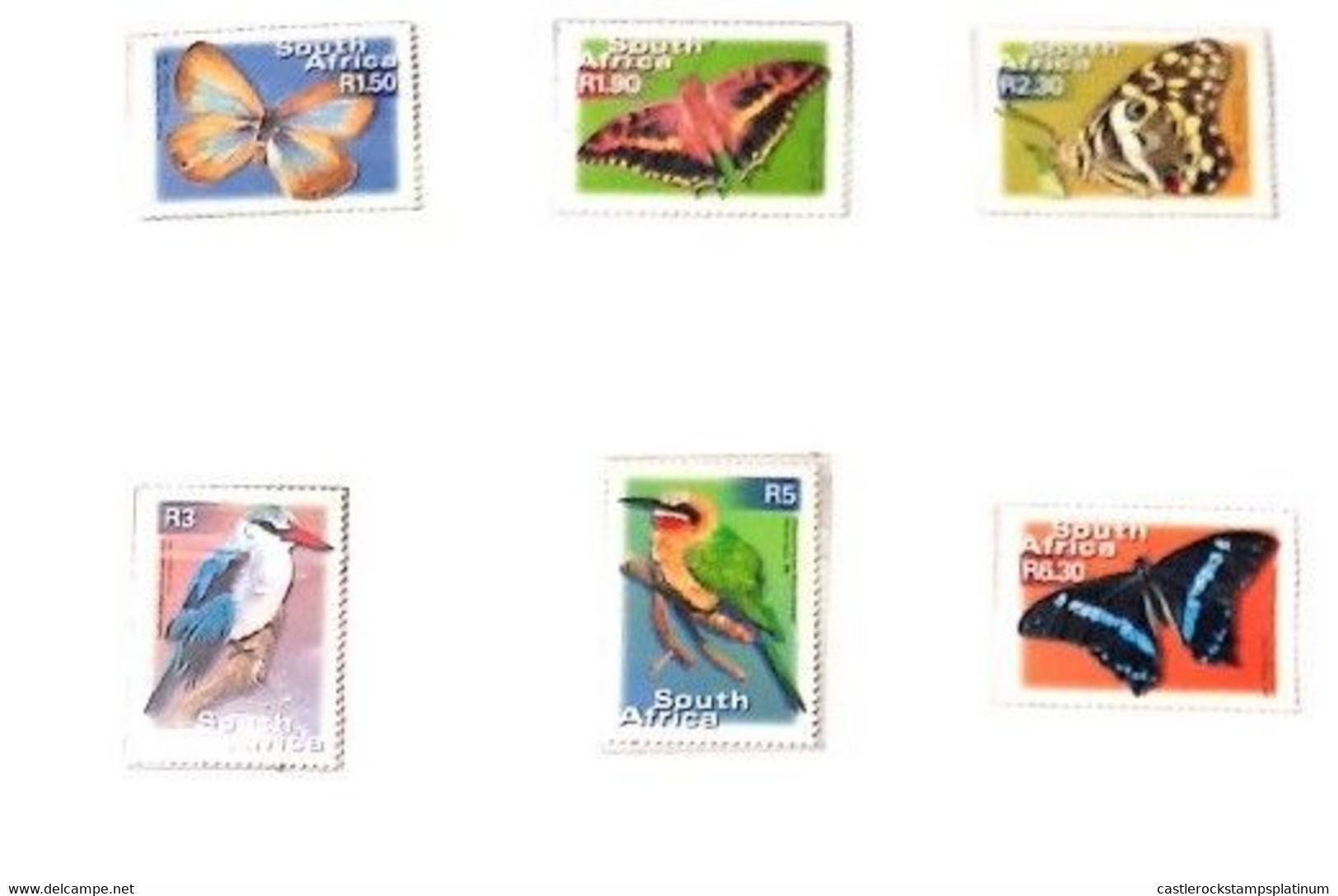 A) 2000, SOUTH AFRICA, BUTTERFLIES AND BIRDS, BLUE BRENTON, EMPEROR OF SILVER BANDS, SWALLOW TAIL OF CITRUSS, ACION SENE - Storia Postale