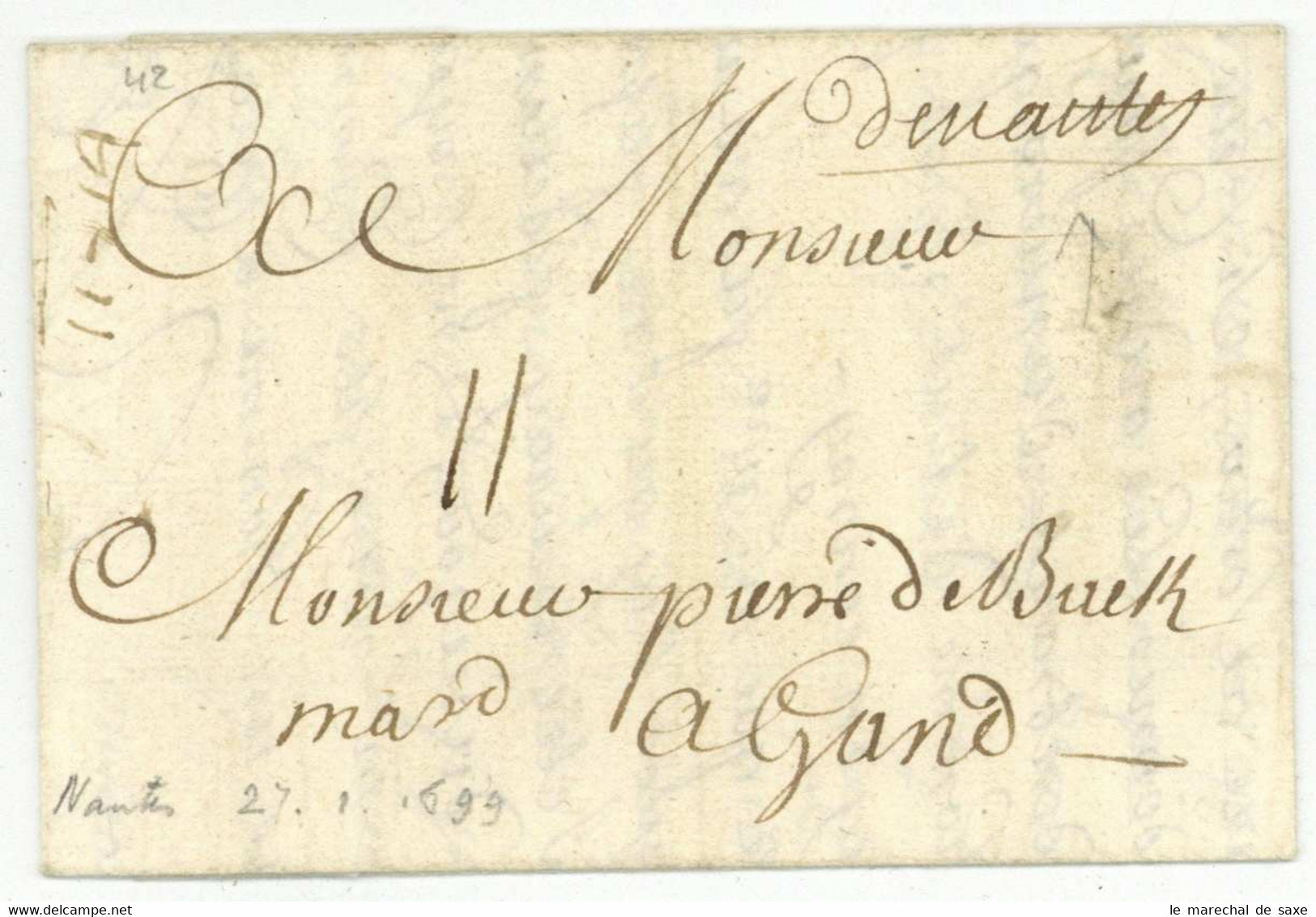 De Nantes (m) 1699 Pour Gand Belgique - ....-1700: Vorläufer