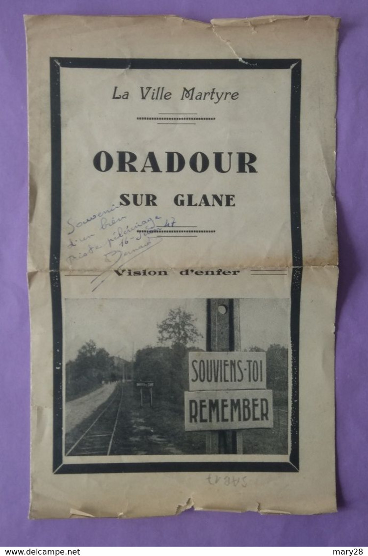 Oradour Sur Glane Documentation 10 Juin 1944 14cm Par 23cm - A Prendre En L Etat - - Non Classés