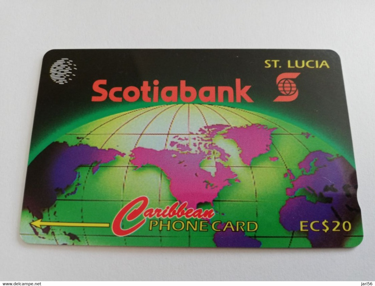 ST LUCIA    $ 20  CABLE & WIRELESS   SCOTIABANK    16CSLA   Fine Used Card ** 5593** - Saint Lucia