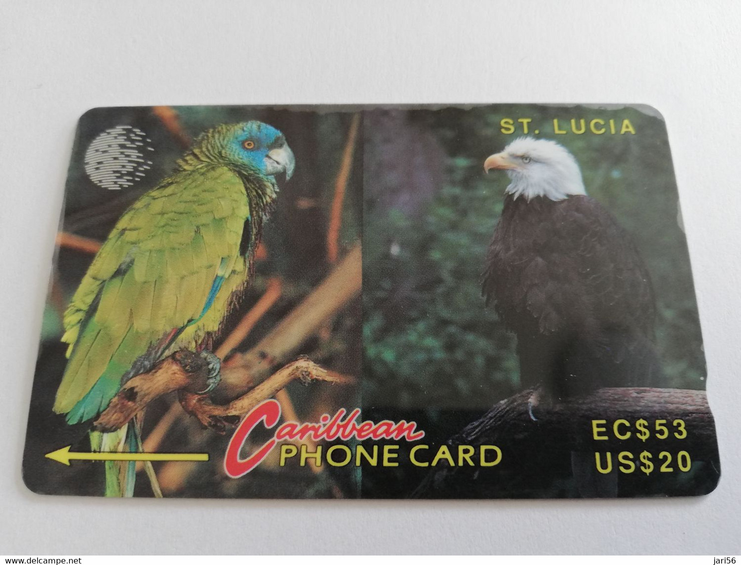 ST LUCIA    $ 53/$20  CABLE & WIRELESS   LUCIA PARROT/ AMERICAN AEGLE    11CSLA   Fine Used Card ** 5594** - Sainte Lucie