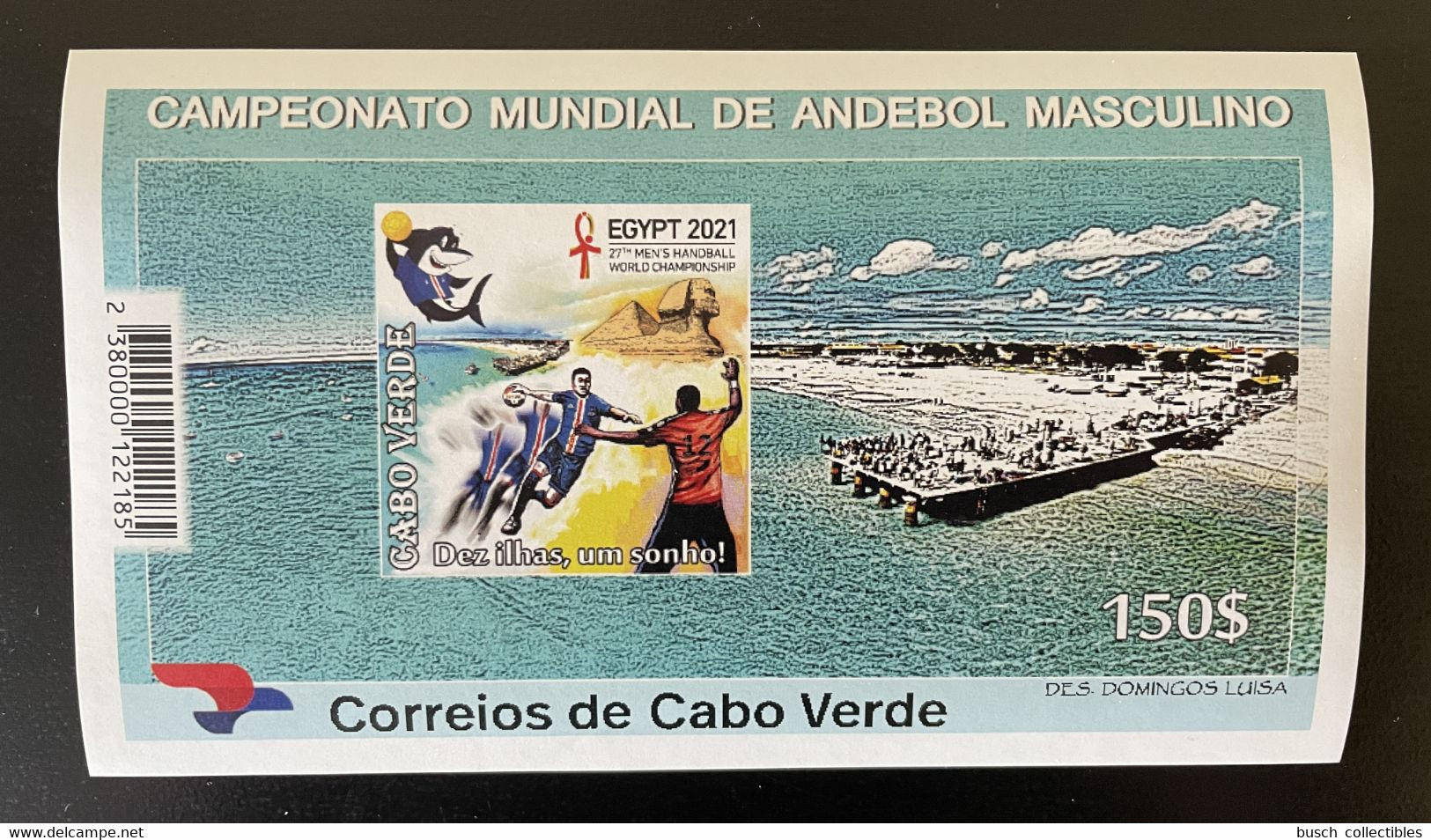 Cape Kap Cabo Verde 2021 Mi. Bl. ? Egypt Egypte Handball World Championship Sphinx Shark Haifisch Requin MNH - Pallamano