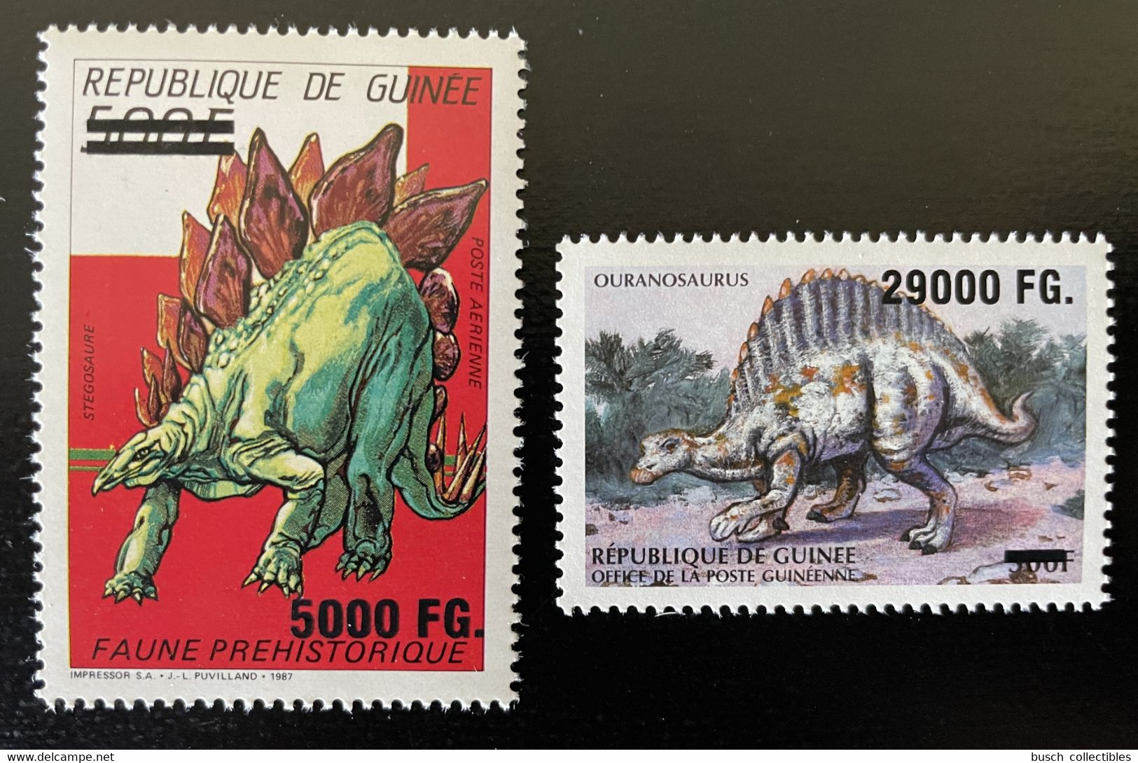 Guinée Guinea 2009 Mi. 6774 - 6775 Surchargé Overprint Dinosaures Dinosaurier Dinosaurs 200e Anniversaire Charles Darwin - Préhistoriques