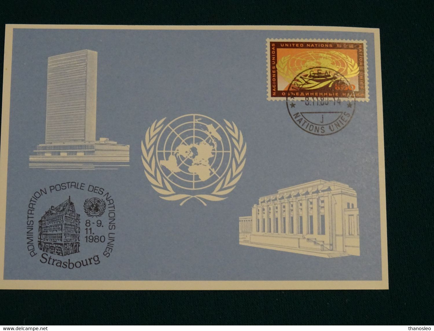 United Nations 1980 Card Strasbourg VF - Briefe U. Dokumente