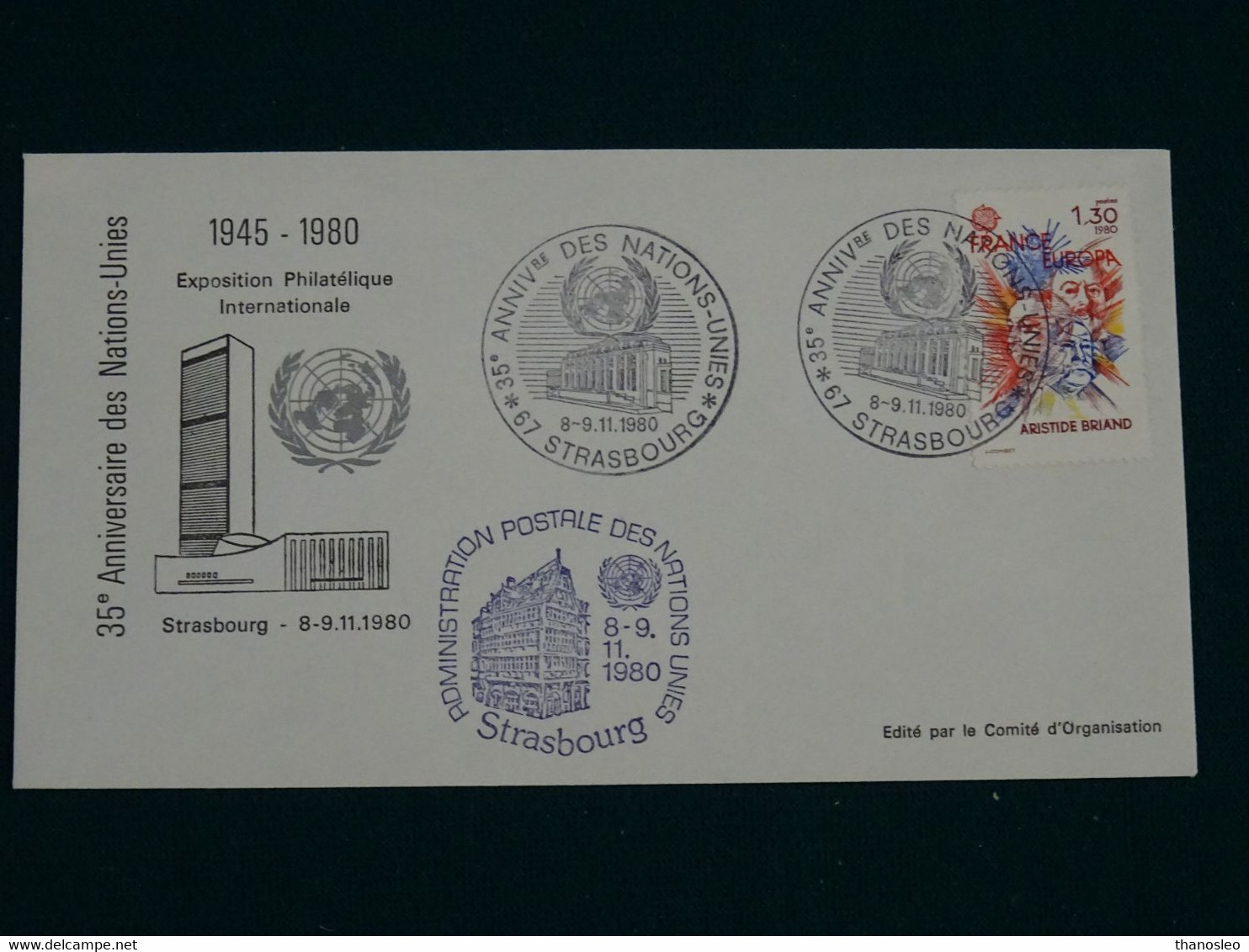 United Nations 1980 Europa Strasbourg FDC VF - Lettres & Documents