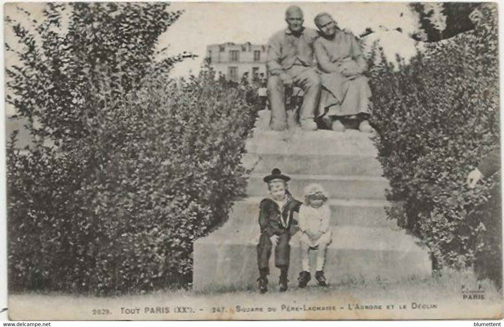 CPA 2029 TOUT PARIS - Square Du Père Lachaise - L'Aurore Et Le Déclin (XXème Arrt.) Ed.FLEURY - Distrito: 20